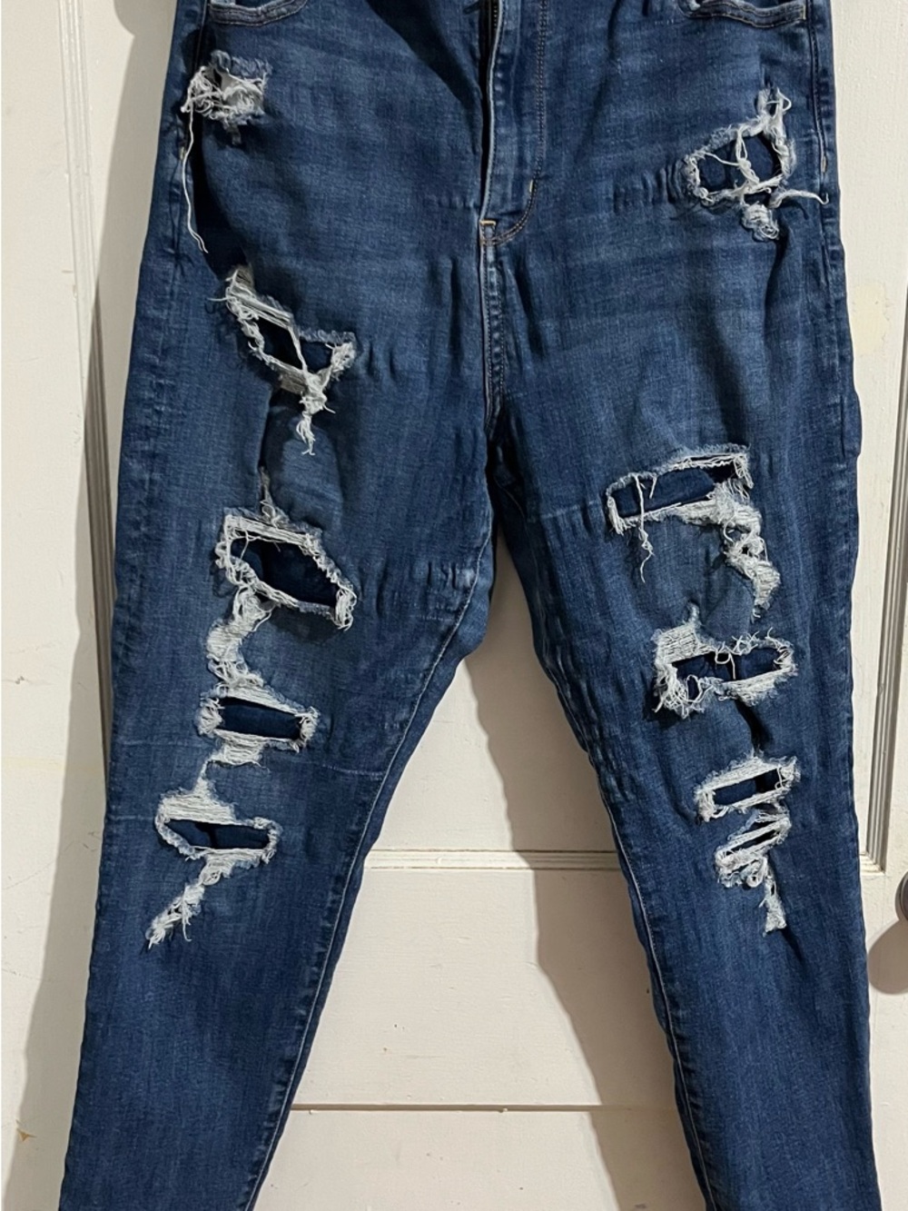 Aeropostale Dark Blue Distressed Skinny Jeans
